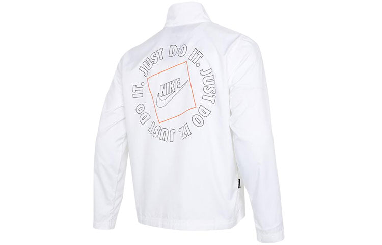 Men's Nike Logo Printing Sports Jacket White DA0580-100