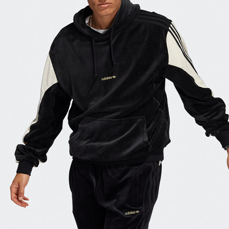 adidas originals Velour Hoody Velvet Contrasting Colors Black H31248