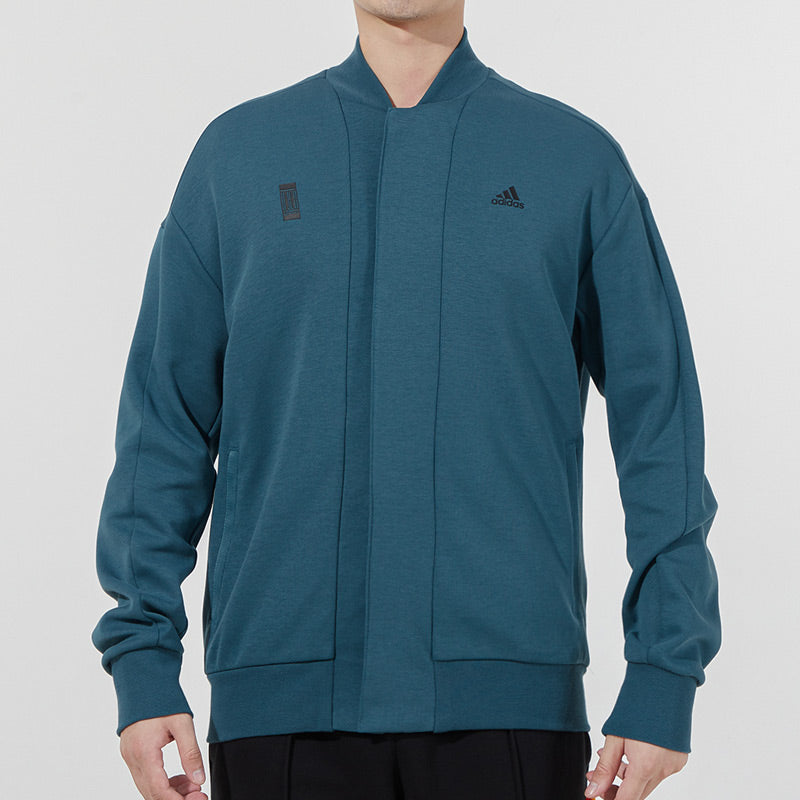 Men's adidas Martial Arts Series Logo Printing Sports Jacket Sky Blue H39209