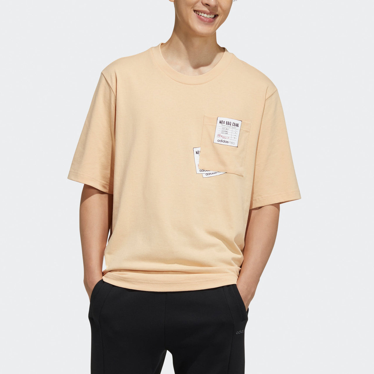 adidas neo M BQFD TEE 3 Pocket Round Collar Male Yellow H62006