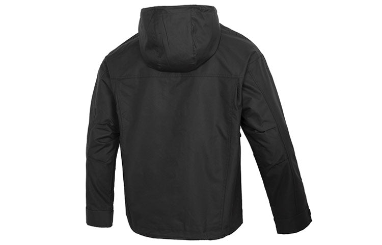Men's adidas U Util Wb3 Athleisure Casual Sports Stripe Hooded Jacket Black HM3819