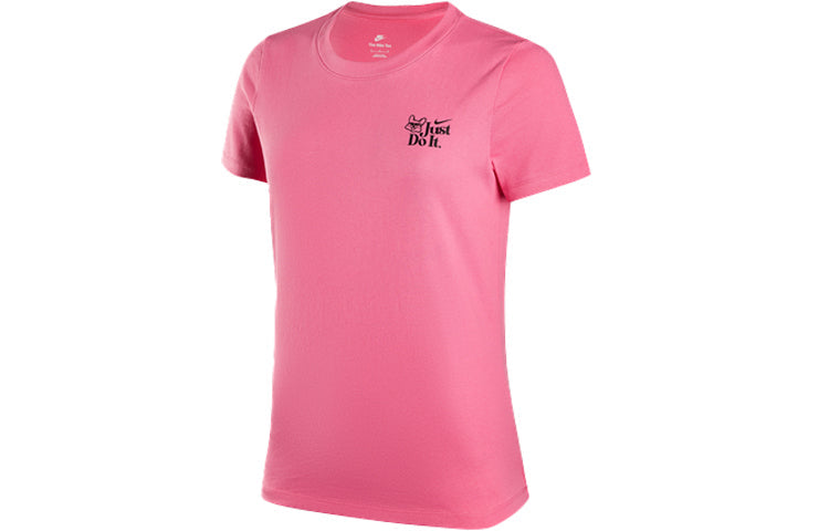 (WMNS) Nike Sportswear Cartoon Hand-Drawn Print T-ShIrt 'Pink' FV1131-684