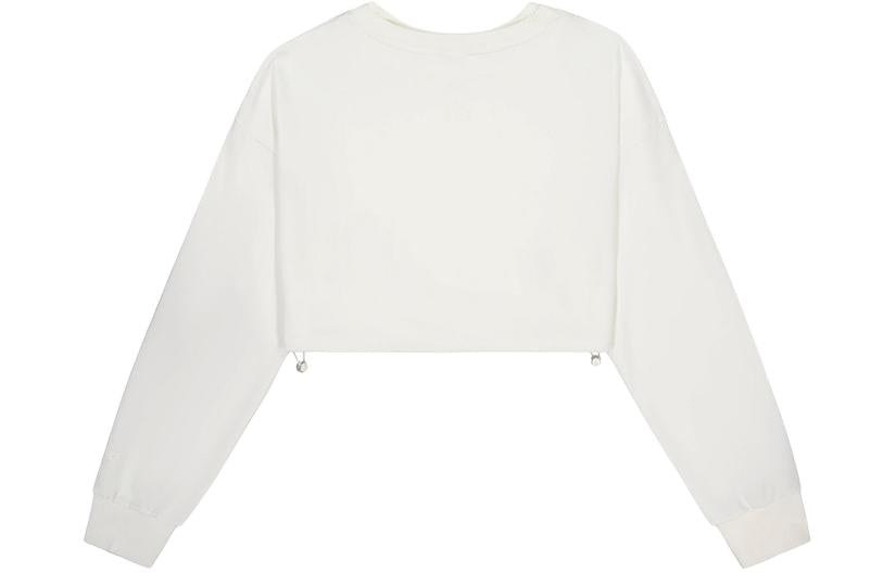 (WMNS) New Balance Crewneck Short With Long Sleeve 'Ivory' NDE24272-IV