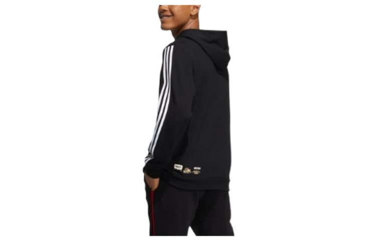 Men's adidas neo Cartoon Alphabet Printing Stripe Casual Black HA2251