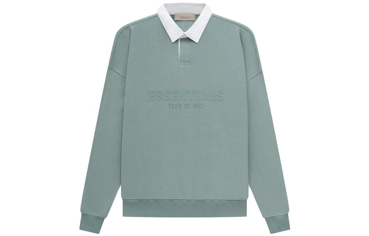 Fear of God Essentials SS23 Waffle Long Sleeve Polo Shirt 'Sycamore' FOG-SS23-056