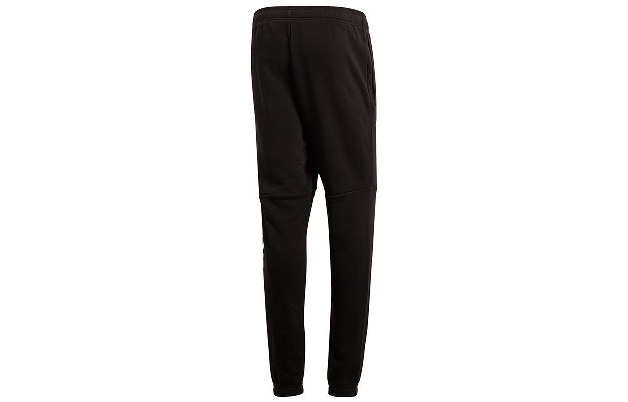 adidas Casual Sports Alphabet Printing Bundle Feet Long Pants Black BQ9090