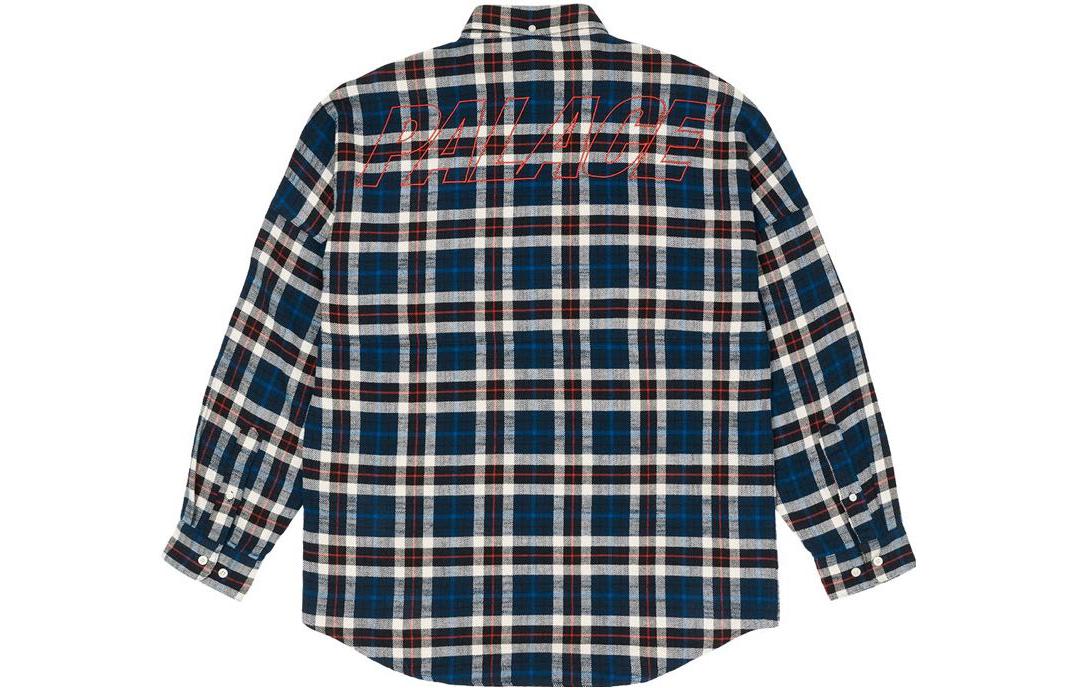 Palace FW22 Flannel Drop Shoulder Shirt 'Navy' P23SHT070