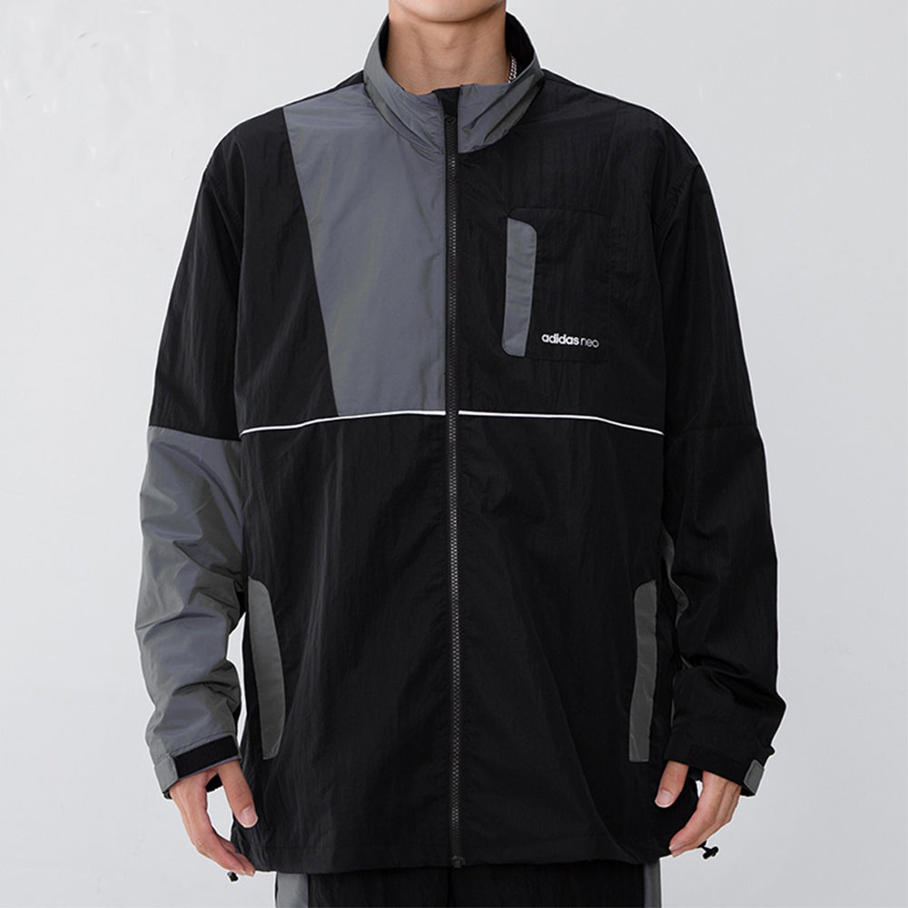 adidas neo Cargo Splicing Sports Jacket Black HE7948