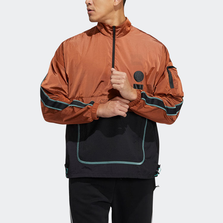 adidas Ub Wb Anorak Casual Sports Colorblock Stand Collar Jacket Orange GP0844