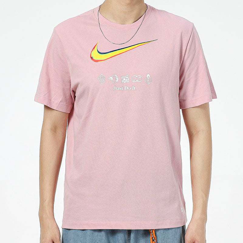 Men's Nike Dri-fit Great Unity Ss Tee1 Casual Sports Breathable Logo Printing Short Sleeve Pink Red T-Shirt DM7907-630
