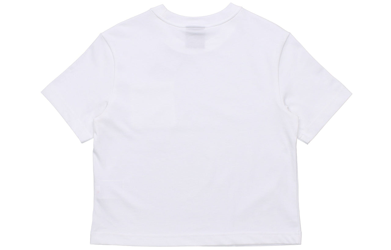 (WMNS) Nike Sportswear Swoosh Short Printed Round Neck Pullover T-Shirt White CZ8912-100