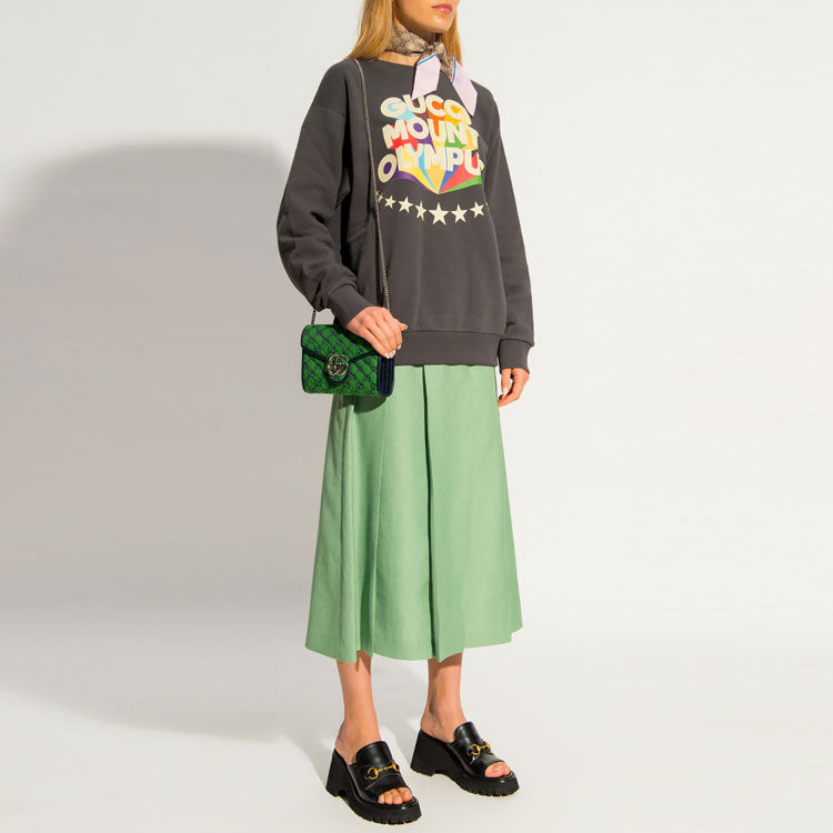 (WMNS) Gucci FW21 Solid Color Casual Alphabet Round Neck Hoodie Gray 617964-XJDJK-1042