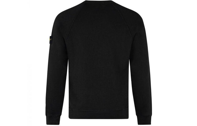 STONE ISLAND Logo Patch Crewneck Sweatshirt 'Black' 741566060-V0029