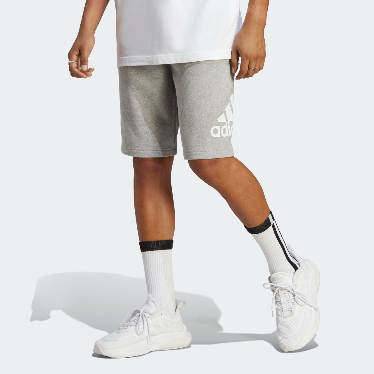 adidas Essentials Big Logo French Terry Shorts 'Grey' IC9403