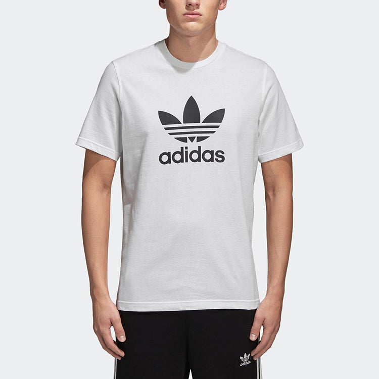 adidas originals Alphabet Printing Casual Breathable Sports Short Sleeve White CW0710