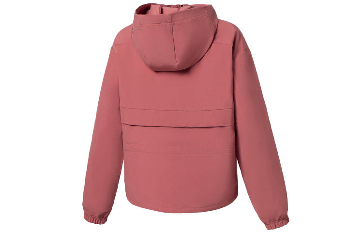 (WMNS) Li-Ning Loose Windproof Hooded Long Sleeves Jacket 'Orange Red' AFDS014-2