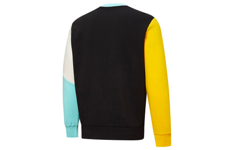 PUMA Embroidered Logo Printing Round-neck Sweatshirt 'Black Ywllow White Blue' 532180-01