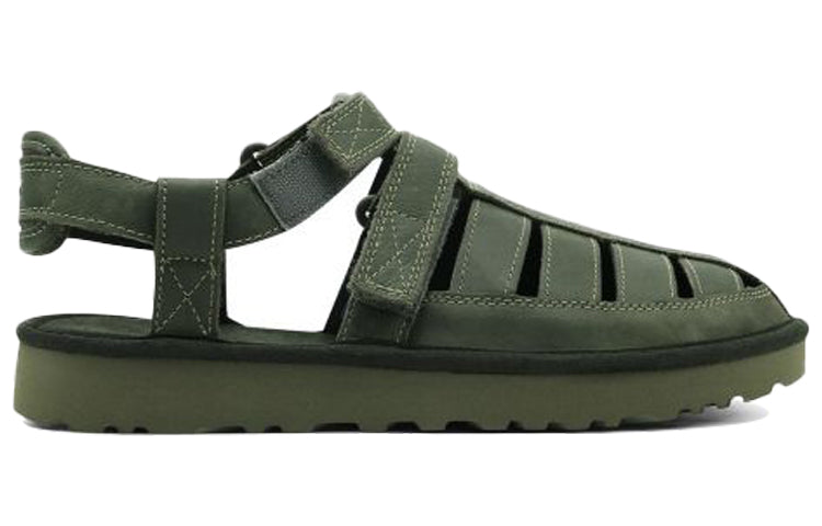UGG Dune Fisherman Cowhide Green Sandals 1102694-MSG