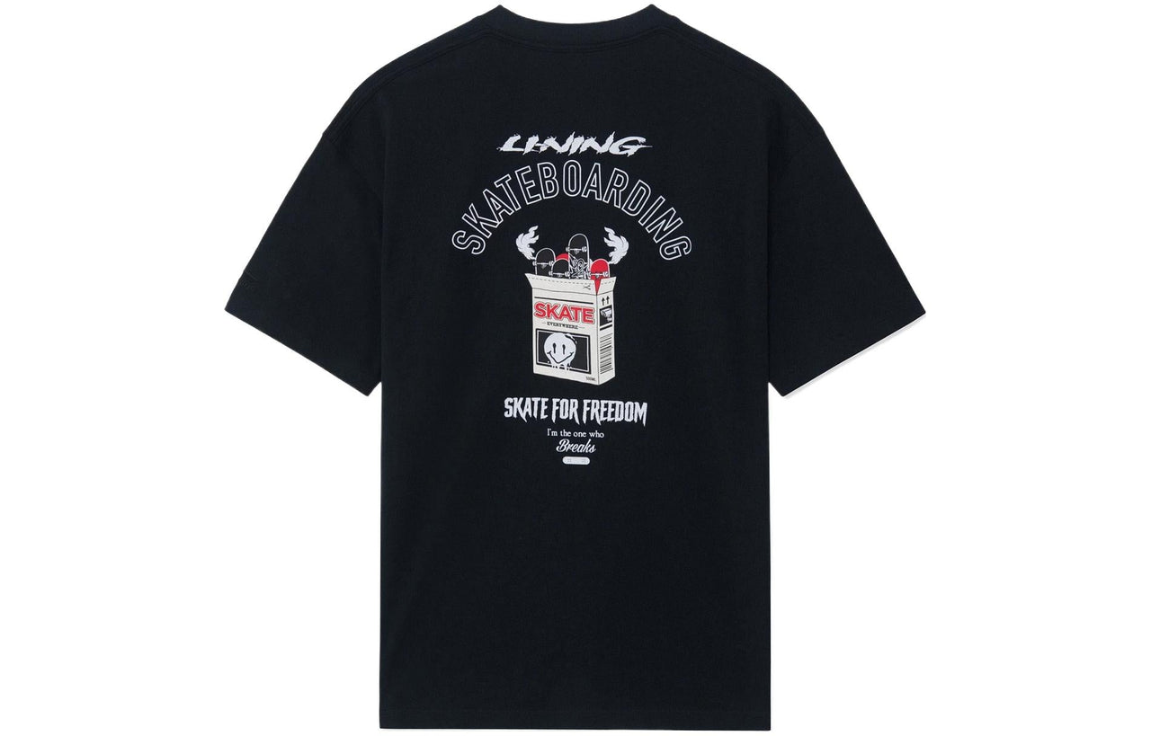 Li-Ning Skate For Freedom Graphic Loose Fit T-shirt 'Black' AHSS301-2