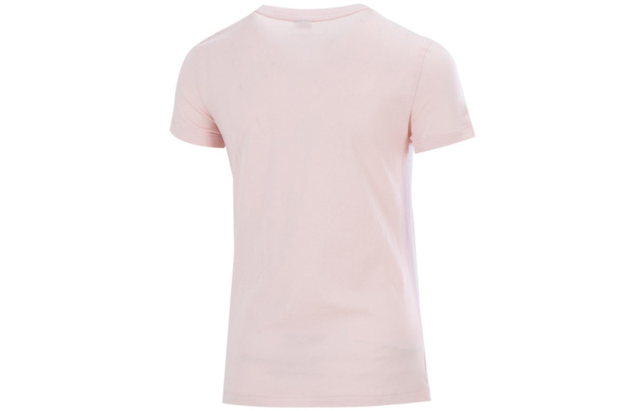 (WMNS) PUMA Classics Logo Printing Round Neck Sports Short Sleeve Pink Red 532282-36