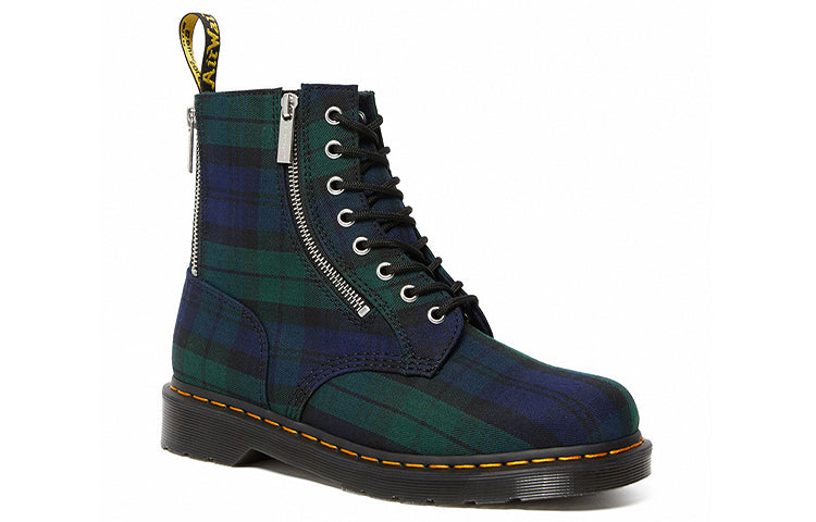 Dr. Martens 1460 Zip Tartan Lace Up Boots 'Blue Green' 26212758