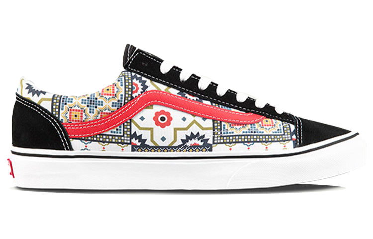Vans Style 36 Moroccan Tile Check Skate Shoes Black/Red VN0A54F6687