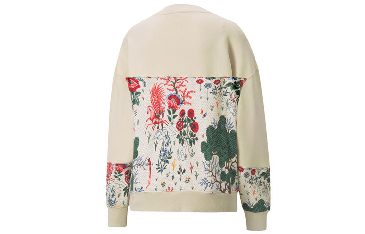 (WMNS) PUMA x LIBERTY Crossover Crew Flowers Pattern Round Neck Pullover Knit Hoodie 532888-98