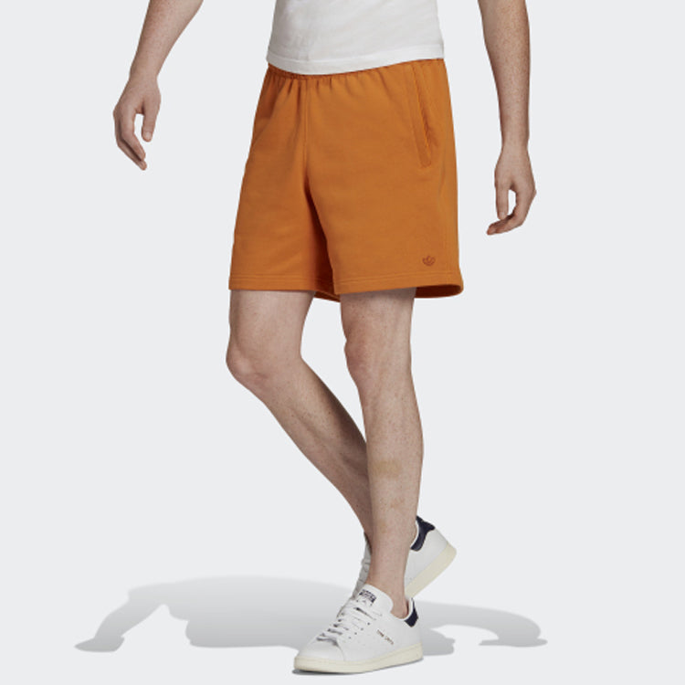 Men's adidas originals C Short Ft Solid Color Lacing Sports Shorts Dark Orange HF6364