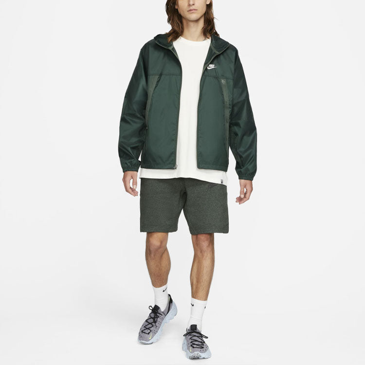 Nike Running Sports Windproof Woven Hooded Jacket Green DC6978-337