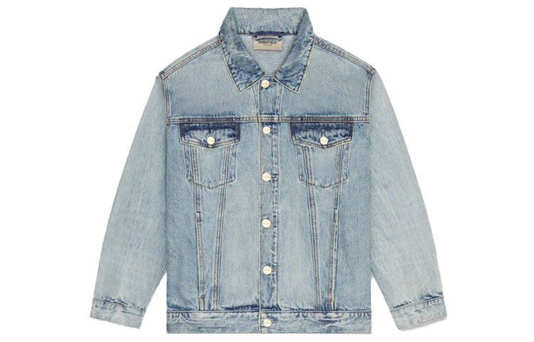 Fear of God Essentials FW20 Light Denim Trucker Jacket 'Indigo' FOG-FW20-363