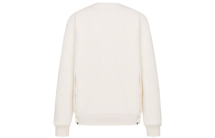 Men's DIOR x Sacai Crossover FW21 Logo Solid Color Round Neck White 213J643A0687-C080