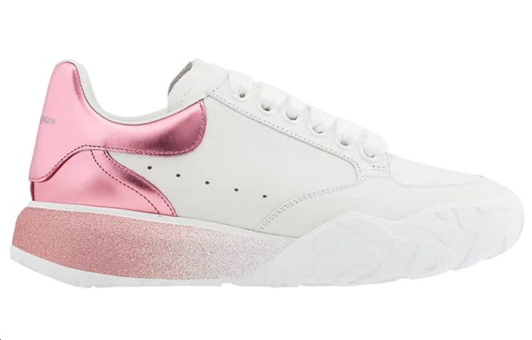 (WMNS) Alexander McQueen Metallic Court Low-Top Sneakers 'White Pink' 685733WIA9S9414