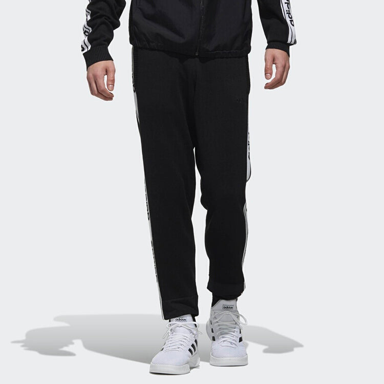 adidas neo Casual Knit Small Running Sports Long Pants Black DW7888