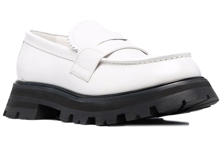 (WMNS) Alexander McQueen Wander Loafer Shoes 'White Black' 666328WHZ809358