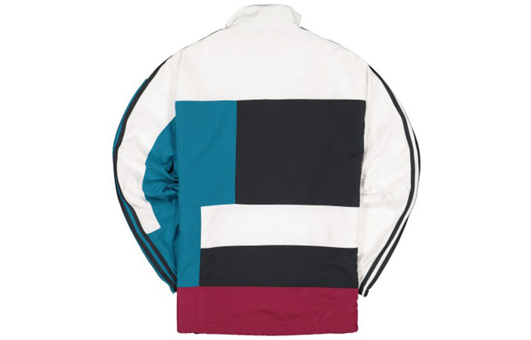 adidas originals Spirit Oversized Multicolor Splicing Sports Jacket White ED6242