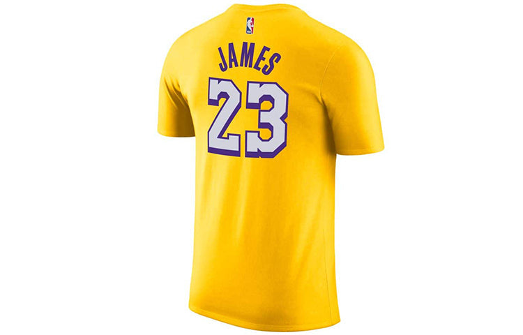 Nike NBA Lakers Basketball Sports Short Sleeve LeBron James 23 Yellow BV8795-705