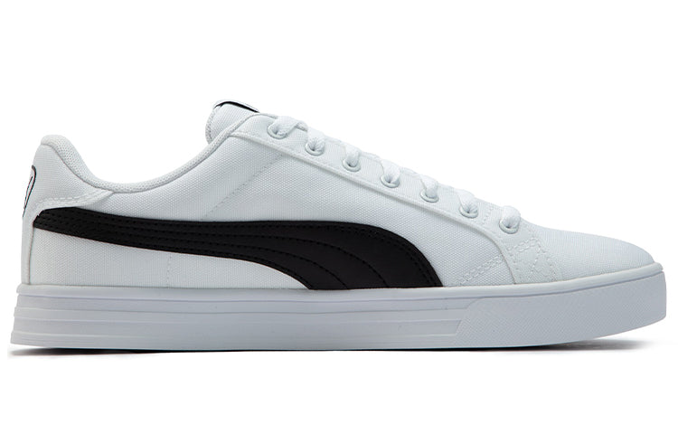 PUMA Smash Vulc Retro Casual Skateboarding Shoes Unisex White Black Shoe 'White Black' 385554-01