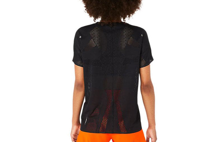 (WMNS) ASICS Metarun Running T-shirt 'Black' 2012C976-001