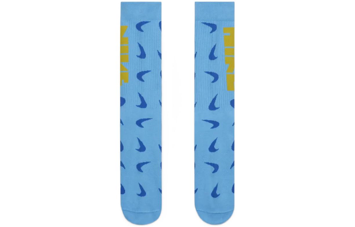 Nike Everyday Essentials Crew Logo Jacquard Sports Socks One Pair Blue DQ0788-412