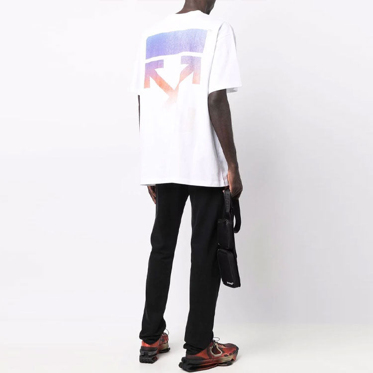 Off-White FW21 Logo Arrow Round Neck Short Sleeve Loose Fit White OMAA038F21JER0020184