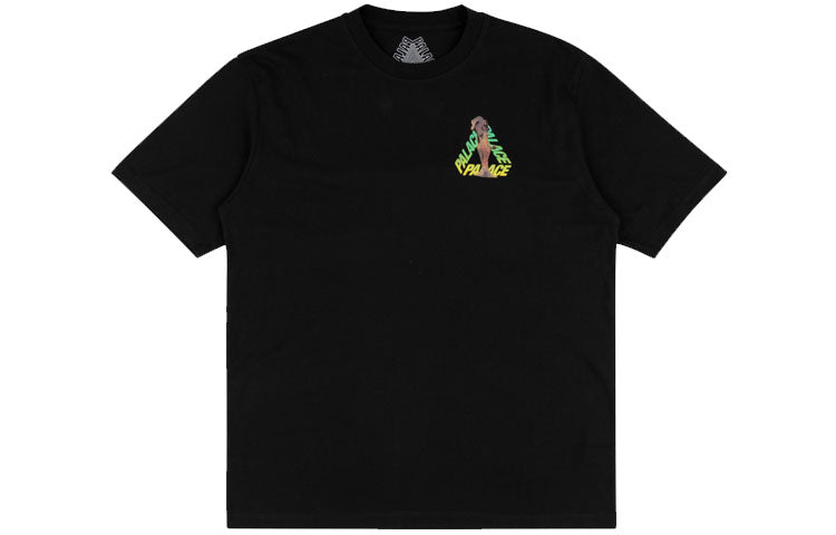 PALACE Rolls P3 Back Logo Gradient Large Triangle Printing Short Sleeve Unisex Black P17TS131T