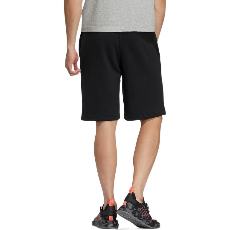 adidas Pink Logo Printing Elastic Waistband Sports Shorts Black IA9077