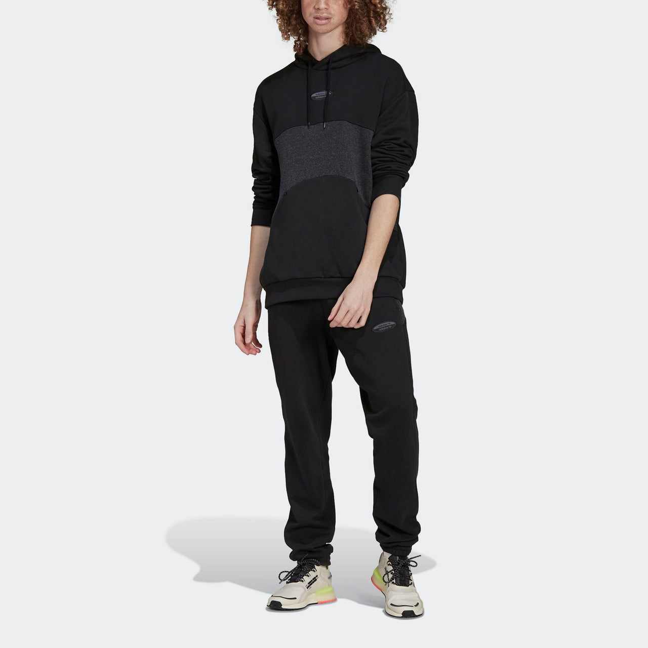 Men's adidas originals R.Y.V. Elastic Waistband Drawstring Solid Color Cotton Casual Sports Pants/Trousers/Joggers Black HC9455