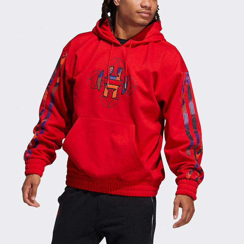 adidas Mic Harden Po Logo Basketball Sports Fleece Lined Red H37613