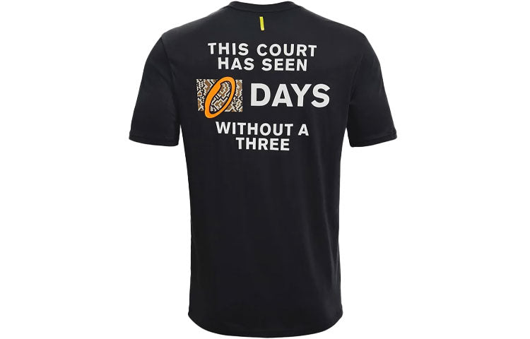 Men's Under Armour Curry Athleisure Casual Sports Short Sleeve Black 1364968-001