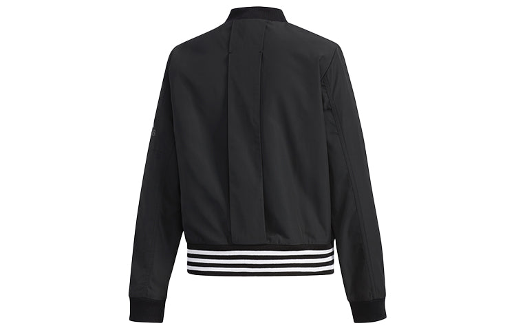(WMNS) adidas Woven 3-Stripes Bomber Jacket 'Black' FI9284