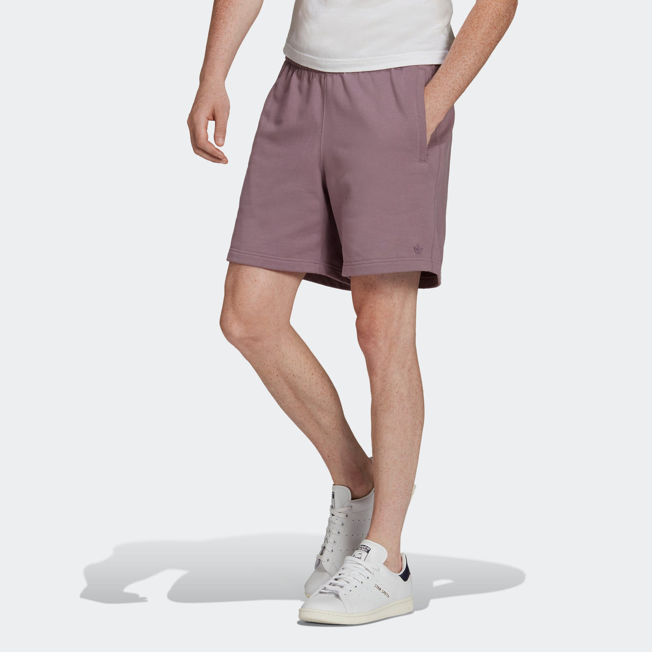 Men's adidas originals C Short Ft Solid Color Lacing Sports Shorts Light Purple HF6368