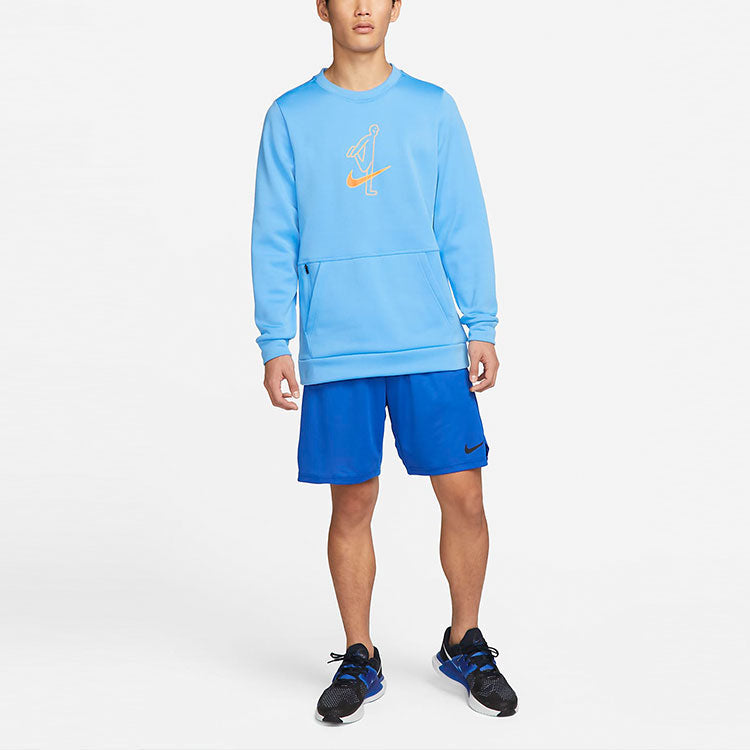 Men's Nike As Nk TF Turf Top Ls Crew Story P Casual Character Printing Round Neck Pullover Blue DM5999-412