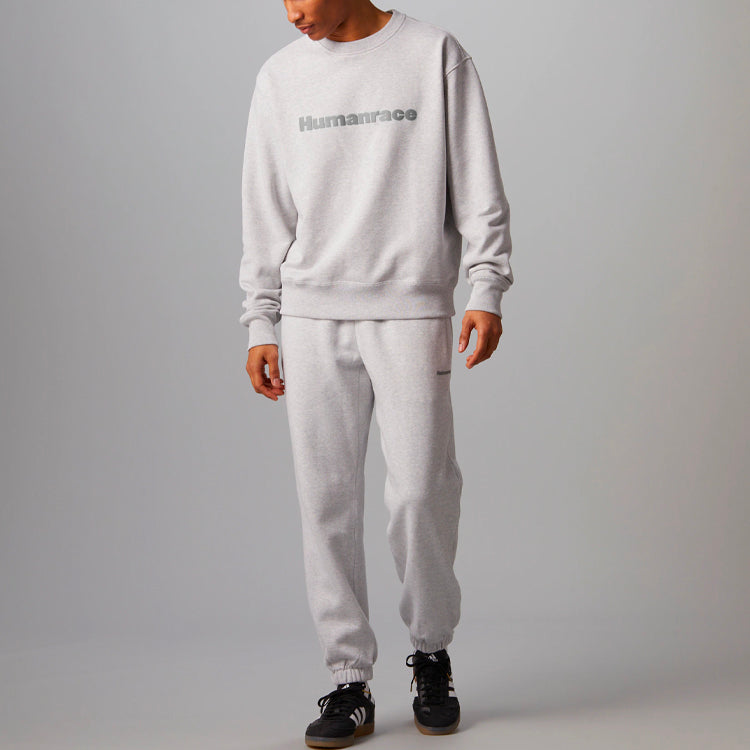 adidas x Pharrell Humanrace Logo Sweatshirt 'Light Grey' HI5543