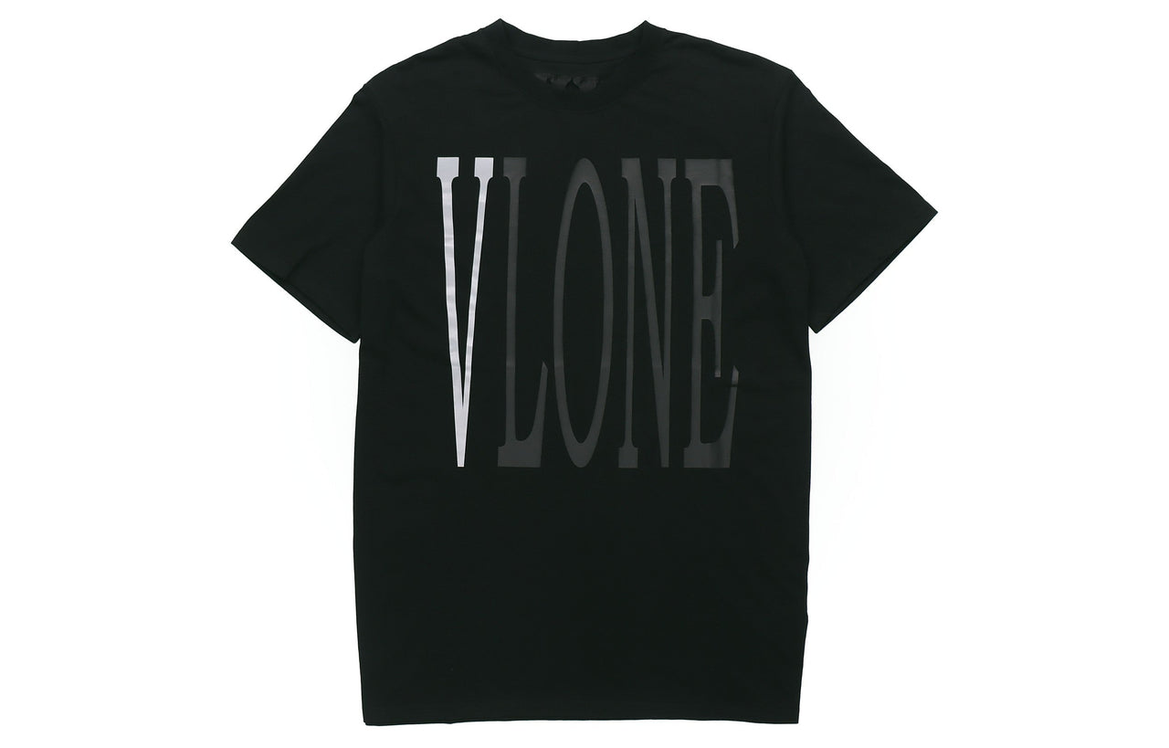 VLONE 3M Reflective Large Logo Short Sleeve Couple Style Black Gray VLTE17SS007
